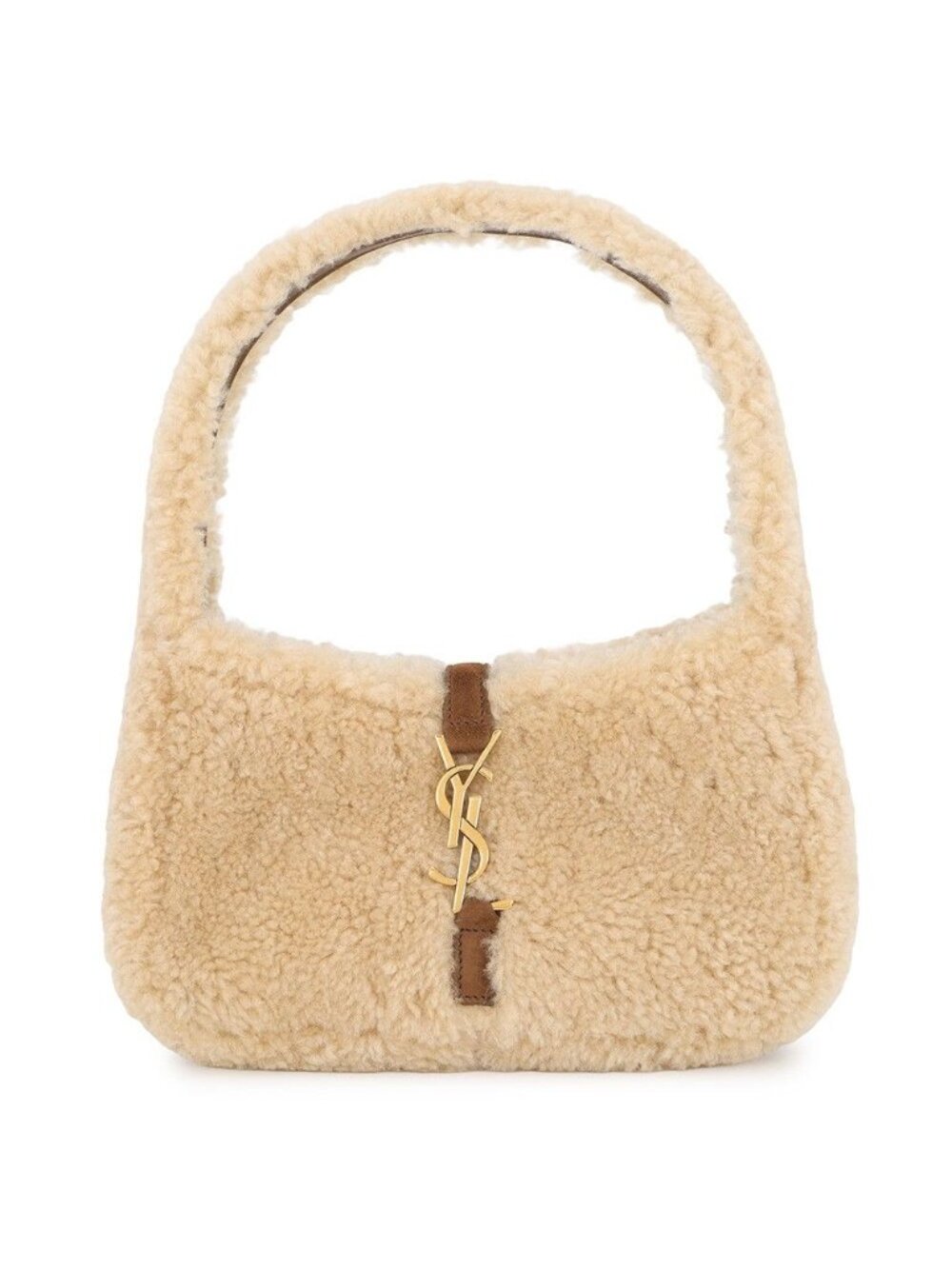 Saint Laurent Paris Handbag Le 5 A 7 Mini Hobo Shearling Leather